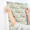 York Midsummer Floral Wallpaper Pink TL1917 Handpainted Traditionals