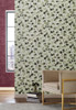 York Wallcoverings OG0588 Antonina Vella Elegant Earth Eucalyptus Trail Wallpaper Green