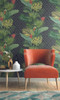 York Wallcoverings ON1629 Tropical Oasis Stripe Wallpaper Black