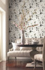 York SO2442 Candice Olson Tranquil Linden Flower Wallpaper, Black