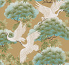 York Wallcoverings AF6594 Sprig & Heron Wallpaper Gold