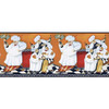 York Wallcoverings Border Portfolio BG1680BD Chef's A-Cookin' Border, White / Orange