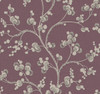 York Wallcoverings SS2504 Silhouettes Dahlia Trail Wallpaper Mulberry