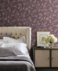 York Wallcoverings SS2504 Silhouettes Dahlia Trail Wallpaper Mulberry