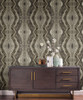 York Wallcoverings OG0557 Antonina Vella Elegant Earth Kaleidoscope Wallpaper Charcoal