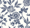 York Wallcoverings SS2556 Silhouettes Wood Cut Jacobean Wallpaper Navy