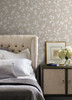 York Wallcoverings SS2501 Silhouettes Dahlia Trail Wallpaper Off White