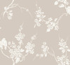York Wallcoverings SS2591 Silhouettes Imperial Blossoms Branch Wallpaper Taupe