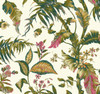 York AT7092 Tropics Fiji Garden Wallpaper white, teal, aqua, pink, magenta, cream, grey