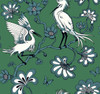 York Wallcoverings FB1451 Florence Broadhurst Egrets Wallpaper Green