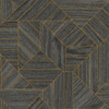 York Wallcoverings HO3372 Wood Geometric Wallpaper Black