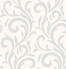 KItchen & Bath Essentials by Brewster 2766-96549 Bletilla Teal Scroll Wallpaper