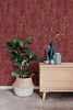 York Wallcoverings AF6585 Willow Branches Wallpaper Red, Black, Gold