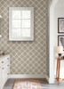 York Wallcoverings SS2508 Silhouettes Open Trellis Wallpaper Taupe