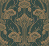 York Wallcoverings CA1566 Nouveau Damask Wallpaper Greens