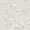 Brewster 2657-22251 Delphine White Floral Trail Wallpaper