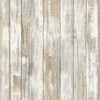 RoomMates RMK9050WP Distressed Wood Peel and Stick Wallpaper Tan