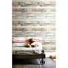 RoomMates RMK9050WP Distressed Wood Peel and Stick Wallpaper Tan
