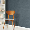 York Wallcoverings VG4405  Plain Grass Wallpaper - Indigo Blue