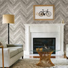 KItchen & Bath Essentials by Brewster 2766-23754 Mammoth Off-White Diagonal Wood Wallpaper