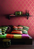 York Wallcoverings BH8336 Kashmir Luxury Trellis Wallpaper coral, metallic gold