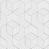 RoomMates RMK10705WP Stripped Hexagon White/Grey Peel & Stick Wallpaper White/Grey