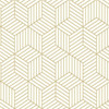 RoomMates RMK10704WP Stripped Hexagon White/Gold Peel & Stick Wallpaper White/Gold