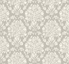 York Block Print Damask Wallpaper Gray TL1935 Handpainted Traditionals