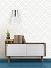 Brewster 2657-22259 Desiree White Quatrefoil Wallpaper