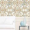 RoomMates RMK10687WP Shatter Geometric Peel & Stick Wallpaper White/Gold