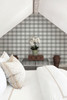 York Wallcoverings FH4081 Woven Buffalo Check Wallpaper Gray