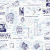 York Wallcoverings DI0935 Marvels Heroes Schematics Wallpaper Blue