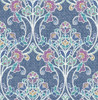 A-Street Prints by Brewster 1014-001807 Kismet Willow Indigo Nouveau Floral Wallpaper