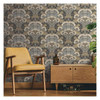 York Wallcoverings NV5557 Yarrow Nouveau Wallpaper Charcoal/Gold