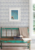 A-Street Prints by Brewster 1014-001817 Kismet Waverly Indigo Petite Damask Wallpaper