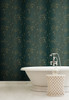 York Wallcoverings BR6224 Blossoms Prepasted Wallpaper, Teal/Bronze - Ultra Removable