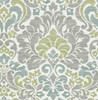 A-Street Prints by Brewster 2793-24733 Garden of Eden Green Damask Wallpaper