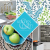 Kitchen & Bath Resource III by Brewster 347-14465 Ermes Blue Delicate Floral Pinstripe Wallpaper