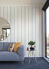 York Wallcoverings  SA9111 Wide Pinstripe Wallpaper white/blue