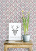 Brewster 2657-22231 Lulu Plum Damask Wallpaper