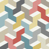 York Wallcoverings CE3991 The Right Angle Wallpaper - Orange/Teal/Gold Oranges