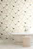 York Wallcoverings RY2702 Black and White Resource Library Prismatic Removable Wallpaper Metallic Gold Black White