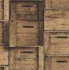 2701-22348 Wood Crates Distressed Wood with Warm Toned Wooden Crate Wallpaper Brown Color Modern Style Non Woven Unpasted Wall Covering Reclaimed Collection from A-Street Prints by Brewster Made in Great Britain