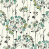 York Wallcoverings  CN2102 Candice Olson Modern Artisan Flourish Wallpaper white, turquoise, grey, black, metallic gold