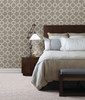 Brewster 2704-21810 For Your Bath III Matrix Taupe Geometric Wallpaper