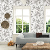 A−Street Prints by Brewster 2763-24237 Moonlight Jessamine Grey Floral Trail Wallpaper