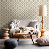 A-Street Prints by Brewster 2697-78015 Abra Taupe Ogee Wallpaper