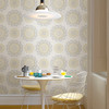 NuWallpaper by Brewster NUW1652 Grey and Yellow Suzani Peel & Stick Wallpaper