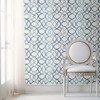 A-Street Prints by Brewster 2697-78034 Twister Blue Trellis Wallpaper