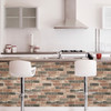 NuWallpaper by Brewster NU2064 Newport Reclaimed Brick Red Faded Peel & Stick Wallpaper